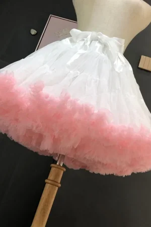 Crinoline Inner Bustle Cosplay Tutu Puffy Women Flower Style Lolita Fluffy Petticoats Cancan Skirt Under Wedding Dress