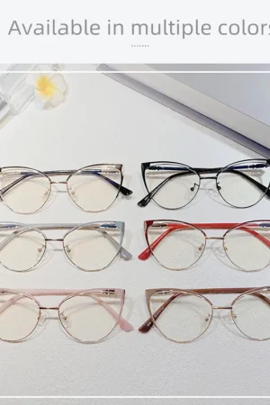 New Brand Design Retro Lady Cat Eye Frame Photochromic Anti Blue Light Computer Hyperopia Women Reading Glasses Degrees 0 to +6