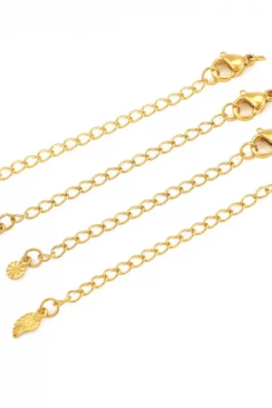 10pcs Stainless Steel Extension Extended Tail Chains With Lobster Clasps For Bracelet Necklace DIY Jewelry Making Supplies