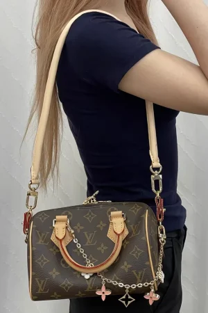 Genuine Vachetta Leather Bag Strap for LV Speedy 20 25 30 Shoulder Straps Long Bags Belts Replacement bag Accessories