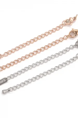 10pcs Stainless Steel Extension Extended Tail Chains With Lobster Clasps For Bracelet Necklace DIY Jewelry Making Supplies