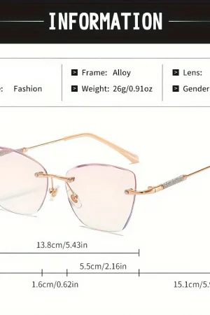 Fashion Cutting Frameless Presbyopia Glasses Big Frame Cat Eyes Reading Glasses For Women Eyewear +1.0+1.5+2.0+3.0+3.5+4.0