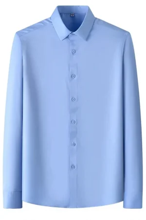 New Anti-Wrinkle Men Shirts Long Sleeve Dress Shirts For Men Slim Fit Camisa Social Business Blouse White Office Shirt S-6XL