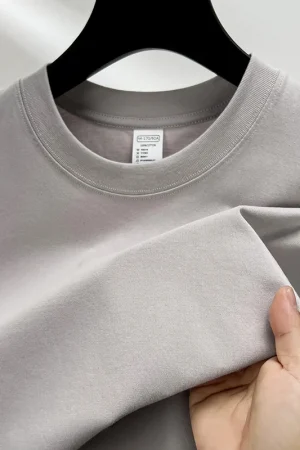 100% pure cotton summer high-end brand men's short sleeve round neck fashionable style half sleeved top breathable T-shirt