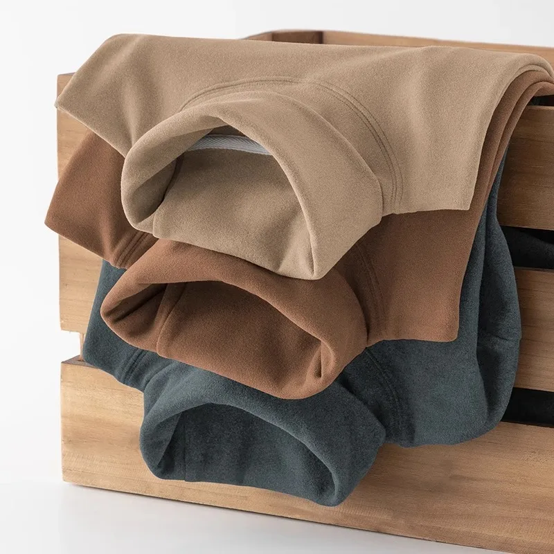 Thickened German Velvet Men's Thermal Underwear Long Sleeve High Collar T-Shirt Warm Base Shirt Autumn Winter Polyester Fiber
