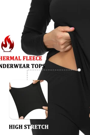 Womens Super soft Fleece Long Sleeve Thermal Shirts for Women Cold Weather Womens Thermal Underwear Tops Base Layer