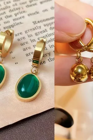 10pcs Gold Stainless Steel Hoop Earrings Hooks Round Earring Post for Women DIY Earrings Making Supplies Jewelry Accessories