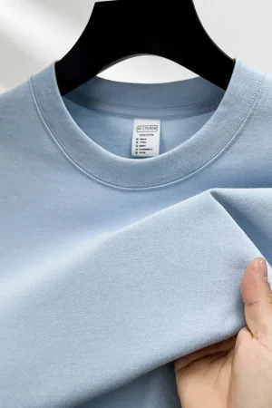 100% pure cotton summer high-end brand men's short sleeve round neck fashionable style half sleeved top breathable T-shirt