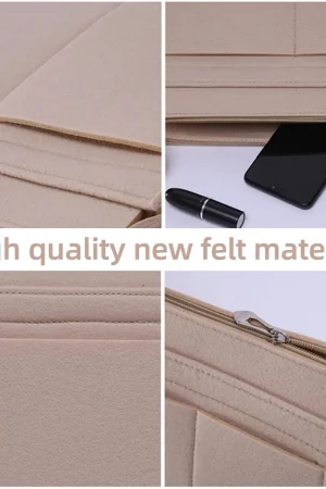 Purse Organizer Insert, Multi-Pocket Felt Bag Organizer For Handbag Tote Bag Purse Organizer